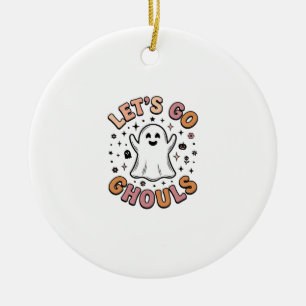 Adorno De Cerámica Vamos Fantasmas Cute Halloween Ghost