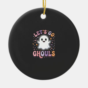 Adorno De Cerámica Vamos Fantasmas Diseño Gráfico de Halloween Lindo