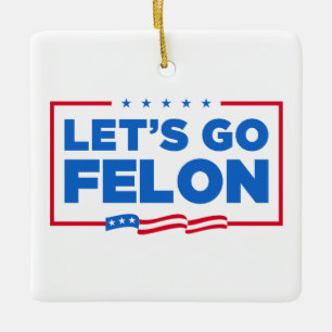 Adorno De Cerámica Vamos Felon contra Trump