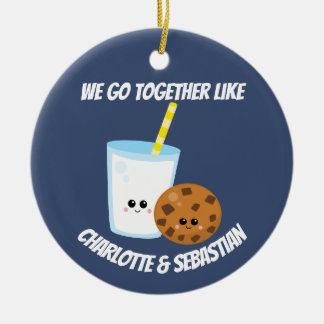 Adorno De Cerámica Vamos juntos como leche y galletas personalizadas
