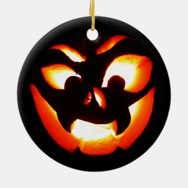 Adorno De Cerámica Vampire Jack-O-Lantern (Atrás)