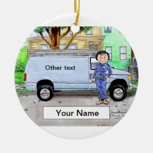 Adorno De Cerámica Van de servicio, azul - mujer