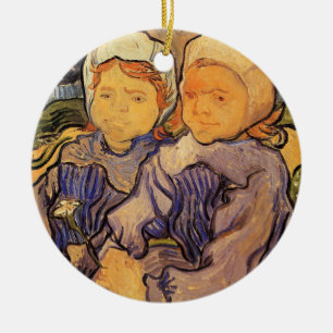 Adorno De Cerámica Van Gogh, dos hijos, arte del impresionismo vintag