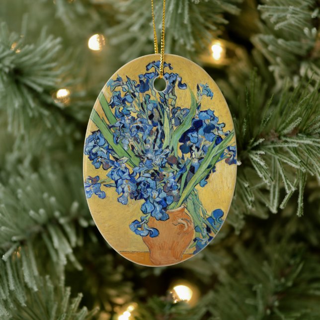 Adorno De Cerámica Van Gogh Irises Vase Flores Vase Vida Arte Holandé (Árbol)