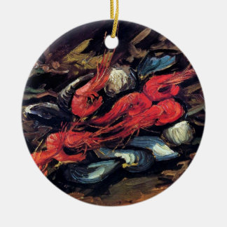 Adorno De Cerámica Van Gogh - Naturaleza Muerta con Mejillones y Gamb