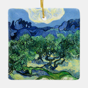 Adorno De Cerámica Van Gogh - Olivos con fondo de alpilles