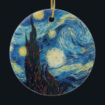 Adorno De Cerámica Van Gogh Starry Night Classic Impresionsionist Art<br><div class="desc">Pintura nocturna estrellada - Esta es la obra maestra de Vincent Van Gogh,  La noche estrellada de 1889.</div>