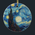Adorno De Cerámica Van Gogh Starry Night Classic Impresionsionist Art<br><div class="desc">Pintura nocturna estrellada - Esta es la obra maestra de Vincent Van Gogh,  La noche estrellada de 1889.</div>