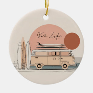 Adorno De Cerámica Van Life Surf Van – Estética Retro de Camper de Pl