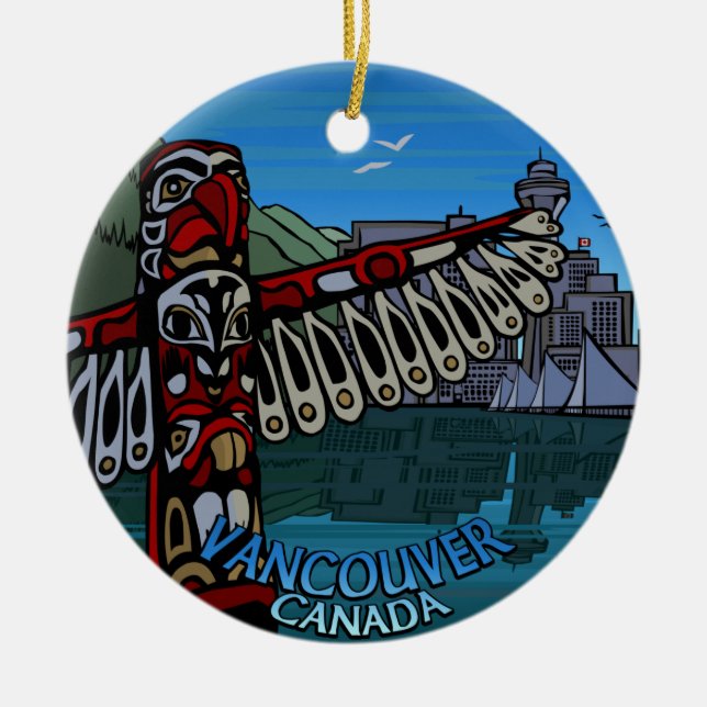 Adorno De Cerámica Vancouver Canada Ornament Personalizado Vancouver (Frente)