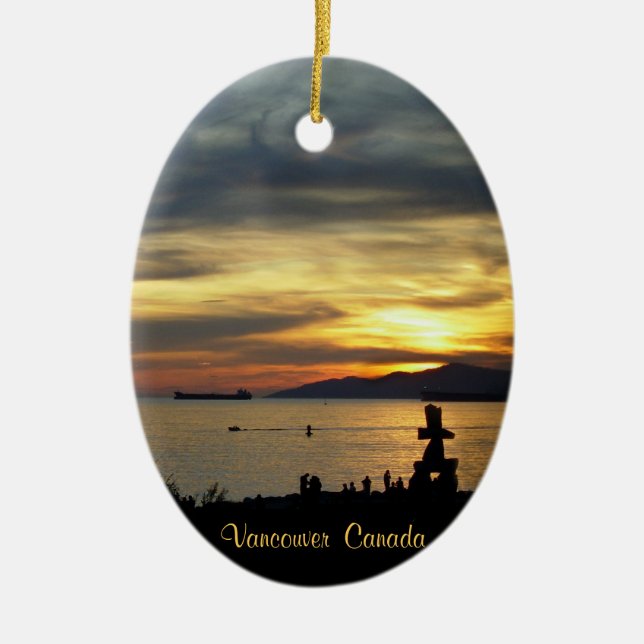 Adorno De Cerámica Vancouver Canadá Ornament Personalizado Vancouver  (Frente)