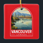 Adorno De Cerámica Vancouver Canadá Viajes de arte<br><div class="desc">Diseño de viaje vectorial retro de Vancouver. Vancouver,  un vibrante puerto marítimo de la costa oeste de la Columbia Británica,  es una de las ciudades más densas y étnicamente más diversas de Canadá.</div>