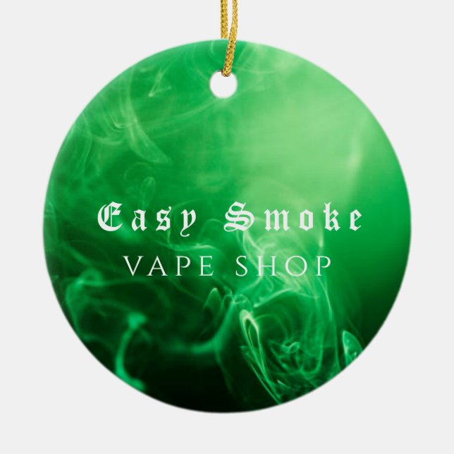 Adorno De Cerámica Vape Shop Green Black Smoke (Frente)