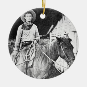 Adorno De Cerámica Vaquero americano en Kansas, c.1880 (foto de b/w)