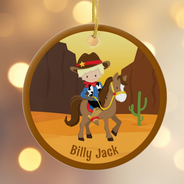 Adorno De Cerámica Vaquero en Navidades de caballos Personalizado de  (Subido por el creador)