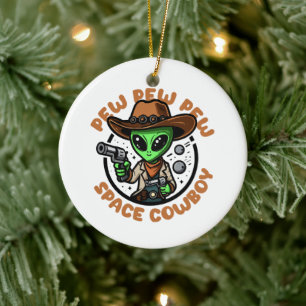 Adorno De Cerámica Vaquero Espacial Alien Divertido