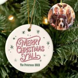 Adorno De Cerámica Vaqueros Navidades Western Merry Christmas Y'all