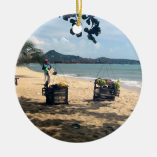 Adorno De Cerámica Vare la playa de Vendings… Lamai, isla de Samui 