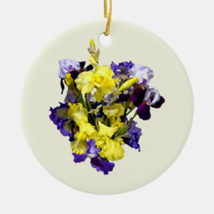 Adorno De Cerámica Variedad de irlandeses amarillos y morados
