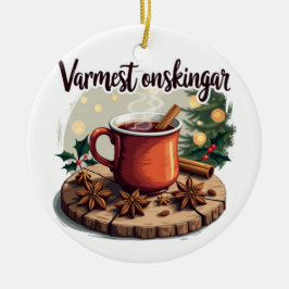 Adorno De Cerámica Varmest önskingar Swedish Holiday Greeting