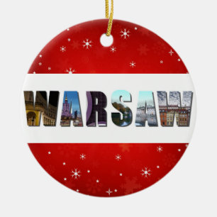 Adorno De Cerámica Varsovia Polonia: Foto de viaje Navidades de copos