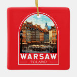 Adorno De Cerámica Varsovia Polonia Viaje al arte Vintage<br><div class="desc">Diseño de viaje vector retro de Varsovia. Es una mezcla cautivadora de estilos arquitectónicos,  desde el encantador casco antiguo hasta el impresionante Palacio de la Cultura y la Ciencia.</div>