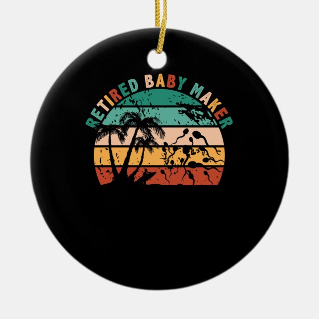 Adorno De Cerámica Vasectomía post-parto de bebé jubilado (Frente)