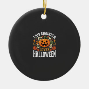 Adorno De Cerámica Vector Calabaza de Ingeniero de Halloween