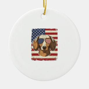 Adorno De Cerámica Vector de gafas de sol con bandera patriótica vint