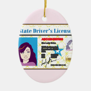 Adorno De Cerámica Vector del carnet con foto de la mujer de la