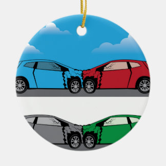 Adorno De Cerámica Vector del choque de coche