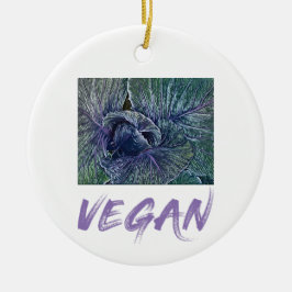 Adorno De Cerámica Vegan Red Cabbage Vintage