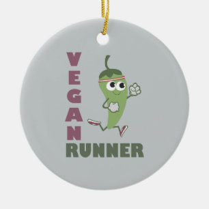 Adorno De Cerámica Vegan Runner - Corriendo Pepper