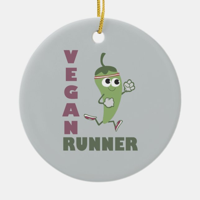Adorno De Cerámica Vegan Runner - Corriendo Pepper (Frente)