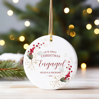 Adorno De Cerámica Vegetación botánica Nuestra primera Navidad compro