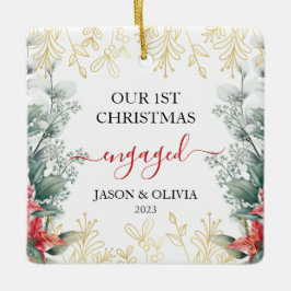 Adorno De Cerámica Vegetación Flor Monoline Primera Navidad Involucra