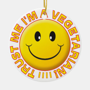 Adorno De Cerámica Vegetariano confíeme en sonrisa