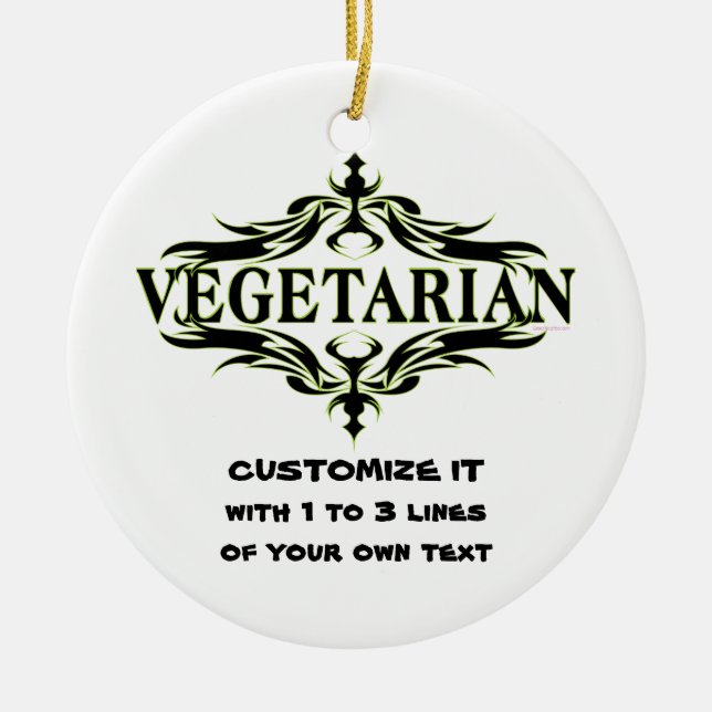 Adorno De Cerámica Vegetariano personalizado (Frente)
