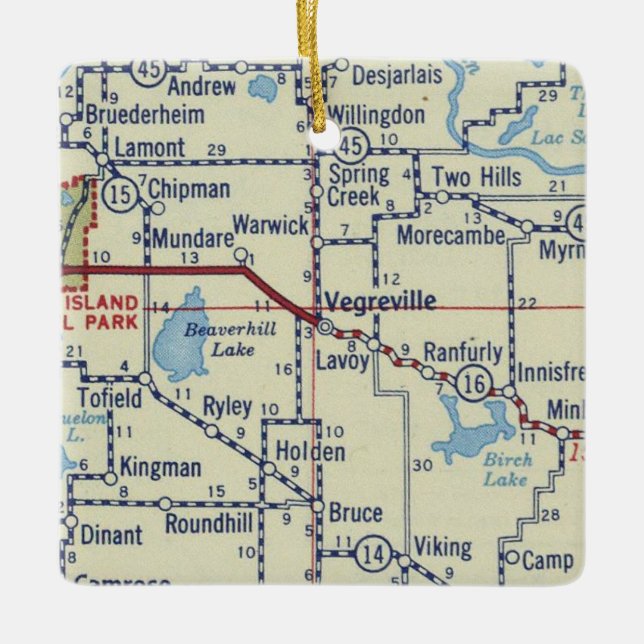 Adorno De Cerámica Vegreville AB Mapa de cosechas (Anverso)
