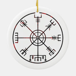 Adorno De Cerámica Vegvisir Rutas de protección islandesas