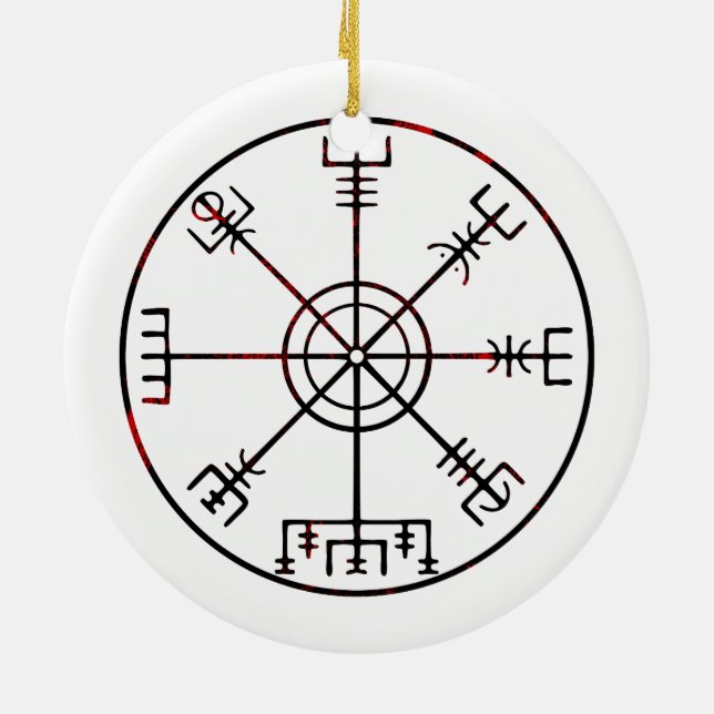 Adorno De Cerámica Vegvisir Rutas de protección islandesas (Atrás)
