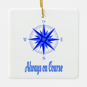 Adorno De Cerámica Vela - Camisa De Abrújula Siempre En Curso