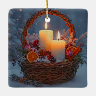 Adorno De Cerámica Velas de Especias de Yule del Solsticio de Inviern
