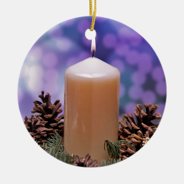 Adorno De Cerámica velas de navidades (Frente)