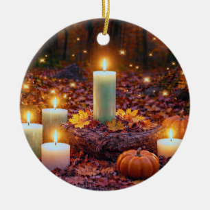 Adorno De Cerámica Velas Místicas de Equinoccio de Otoño Mabon