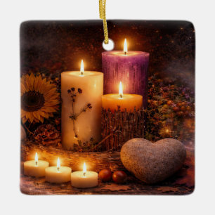 Adorno De Cerámica Velas Místicas Mágicas de Otoño