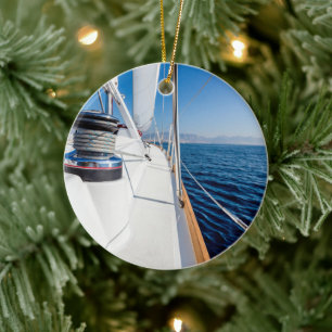 Adorno De Cerámica velero navegando por el mar