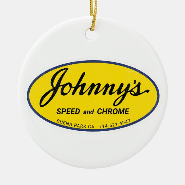 Adorno De Cerámica Velocidad y cosecha cromadas de Johnny (Frente)