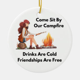 Adorno De Cerámica Ven a sentarte junto a nuestra fogata