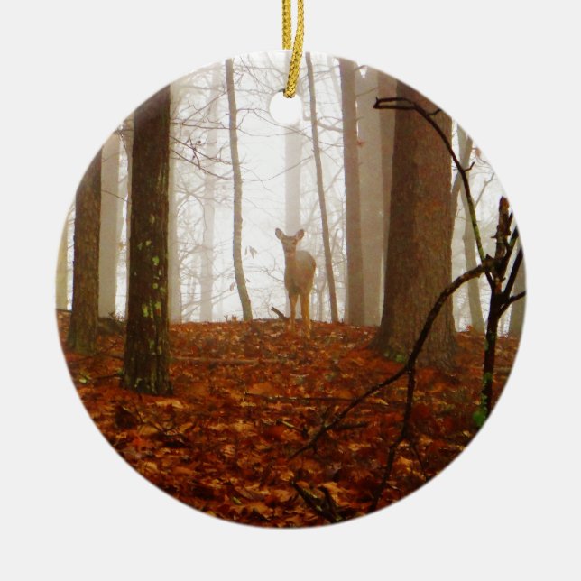 Adorno De Cerámica Venado en la niebla (Frente)
